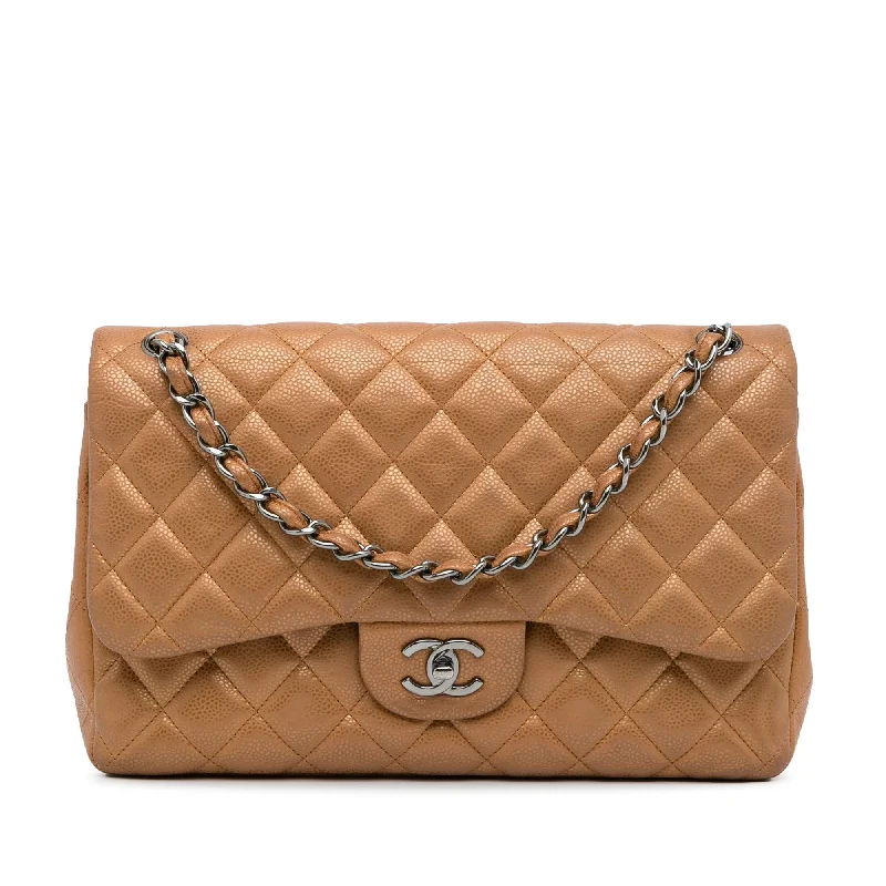 CHANEL bags with refined craftsmanship -Chanel Jumbo Classic Caviar Double Flap Bag (SHG-YmUP1q)