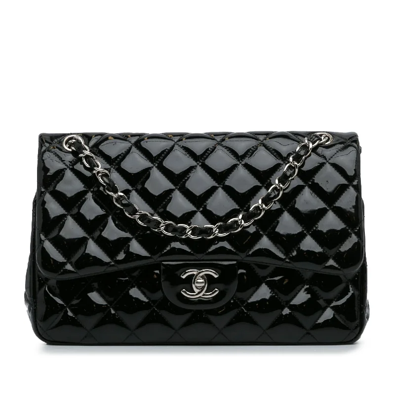 CHANEL luxury handbags with structured shapes -Chanel Jumbo Classic Patent Double Flap (SHG-88VGAj)