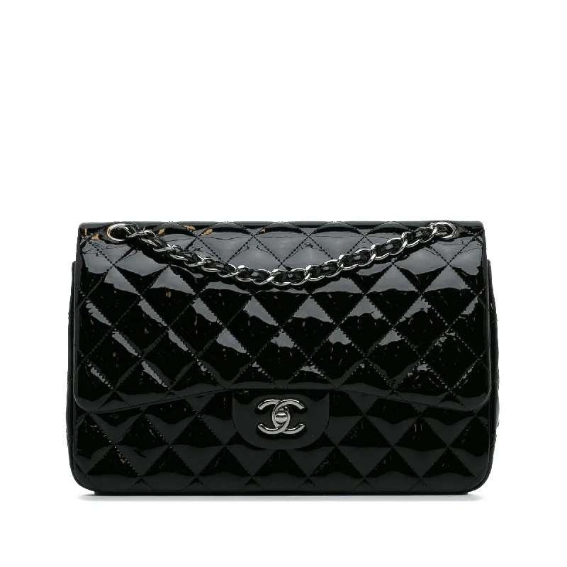 CHANEL leather bags with intricate quilting -Chanel Jumbo Classic Patent Double Flap (SHG-bJyJDD)