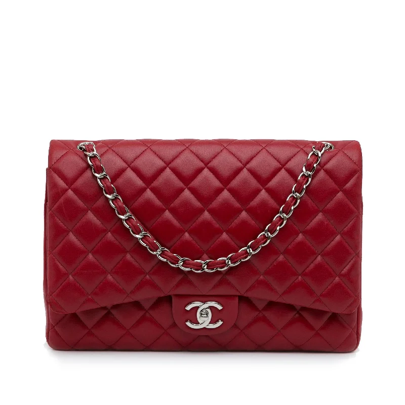 CHANEL handbags for iconic style -Chanel Maxi Classic Lambskin Double Flap (SHG-HFLZlT)