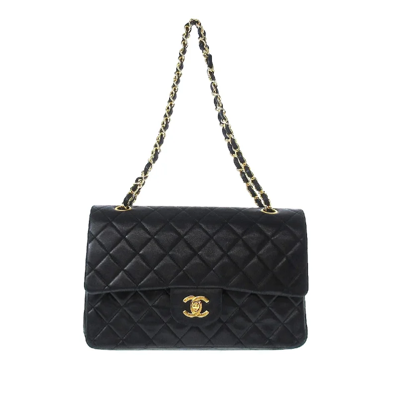 CHANEL handbags with premium stitching -Chanel Medium Classic Lambskin Double Flap (SHG-gzRfsV)