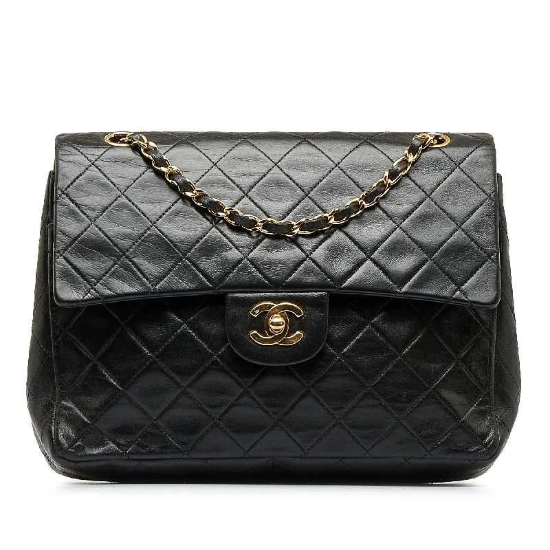 CHANEL bags with bold leather accents -Chanel Medium Tall Classic Lambskin Double Flap (SHG-N2XA7B)