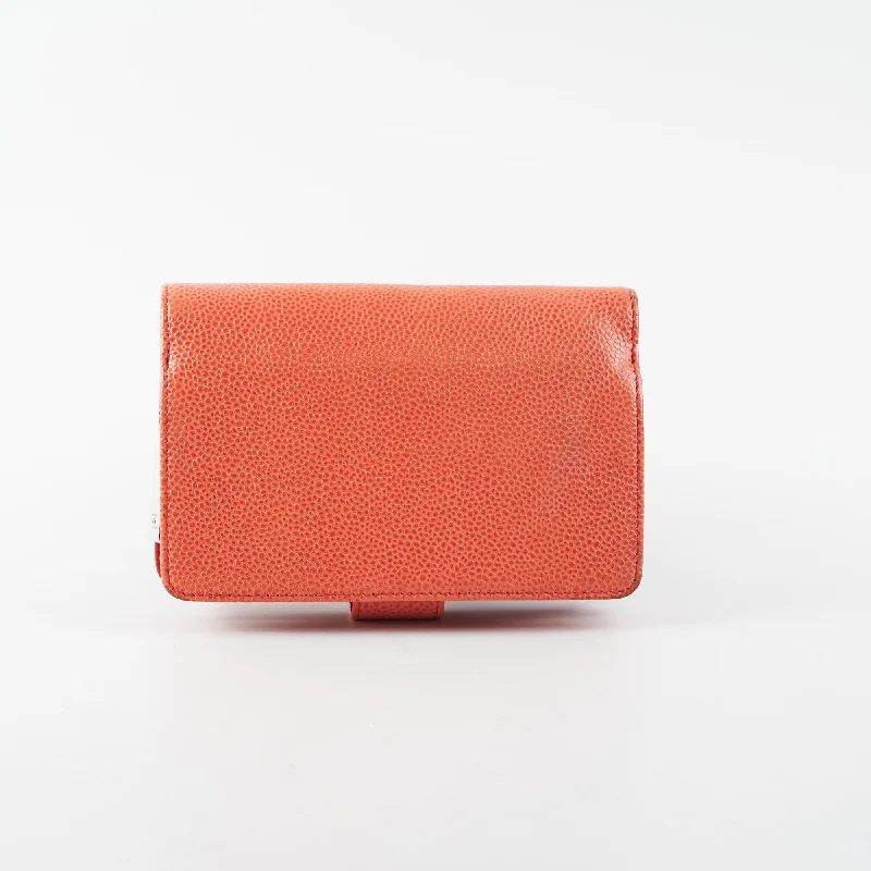 CHANEL handbags for timeless luxury -Chanel Compact Coral Wallet