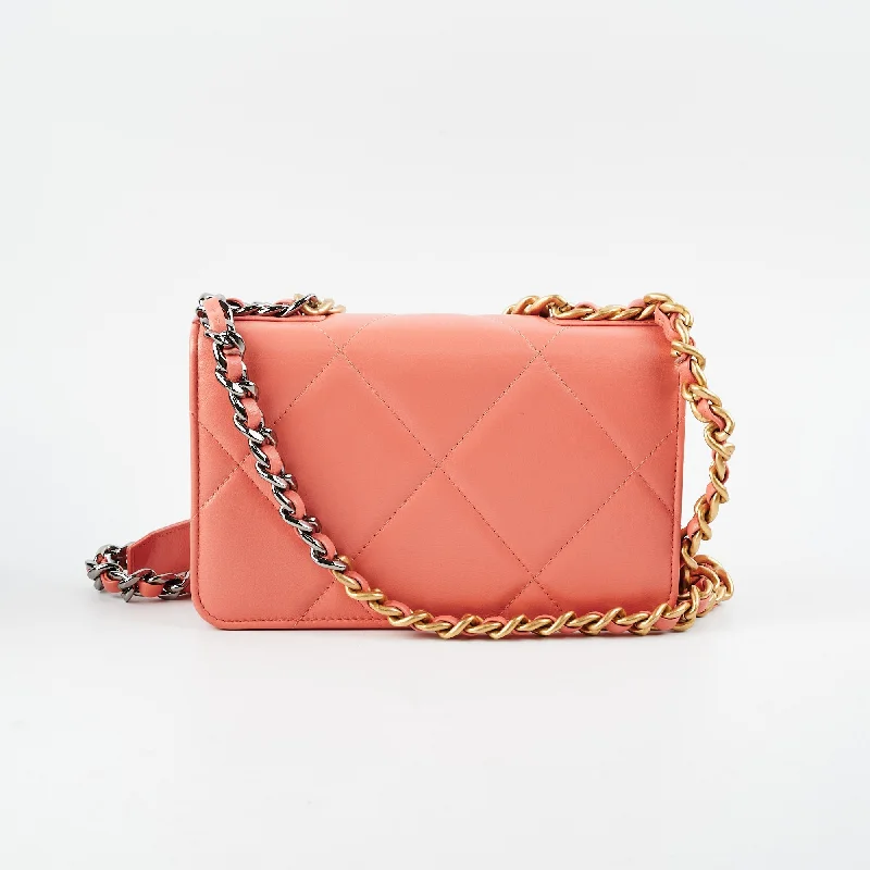 CHANEL luxury handbags for iconic style -Chanel Wallet on Chain WOC 19 Coral