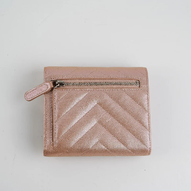 CHANEL bags with chic metallic details -Chanel Compact Flap Wallet Rose Gold 17B