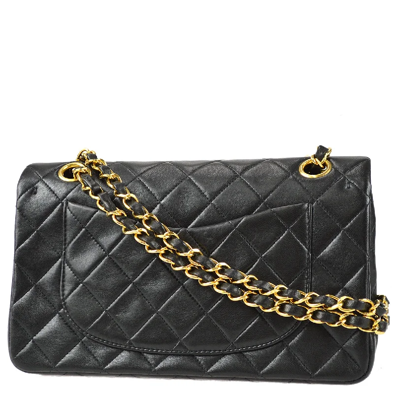 CHANEL handbags for the ultimate fashion statement -Chanel 1991-1994 Classic Double Flap Small Shoulder Bag Black Lambskin