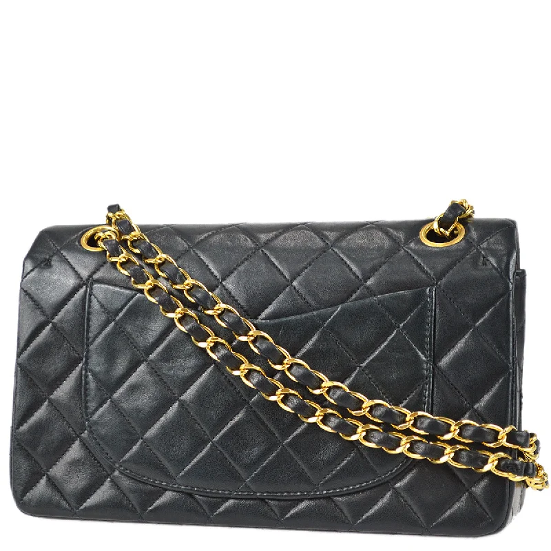 CHANEL luxury bags with premium textures -Chanel 1991-1994 Classic Double Flap Small Shoulder Bag Black Lambskin