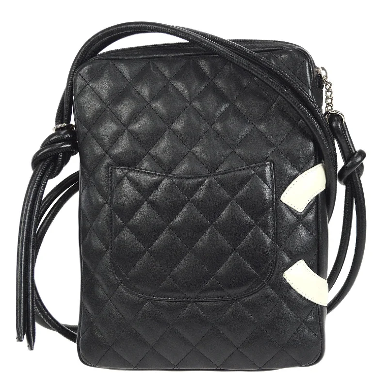 CHANEL handbags with bold detailing -CHANEL 2004-2005 Cambon Ligne Shoulder Bag Black Calfskin