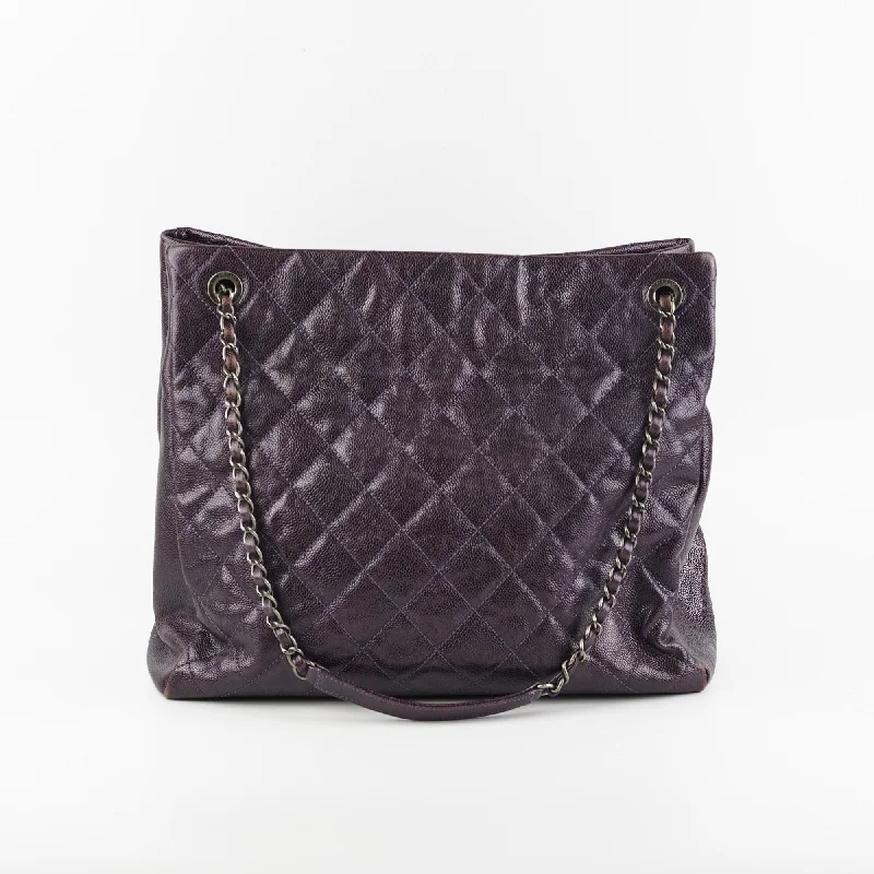 CHANEL bags for iconic collectors -Chanel Dark Purple Caviar Shoulder Bag