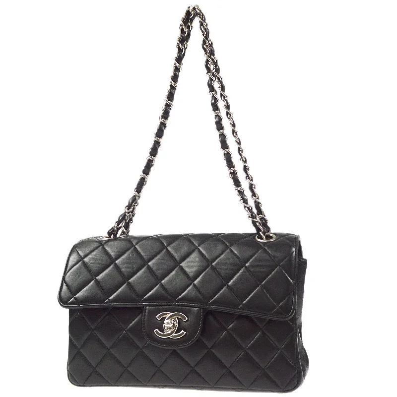 CHANEL leather bags with intricate quilting -CHANEL Classic Both Side Flap Small Chain Handbag Black Lambskin