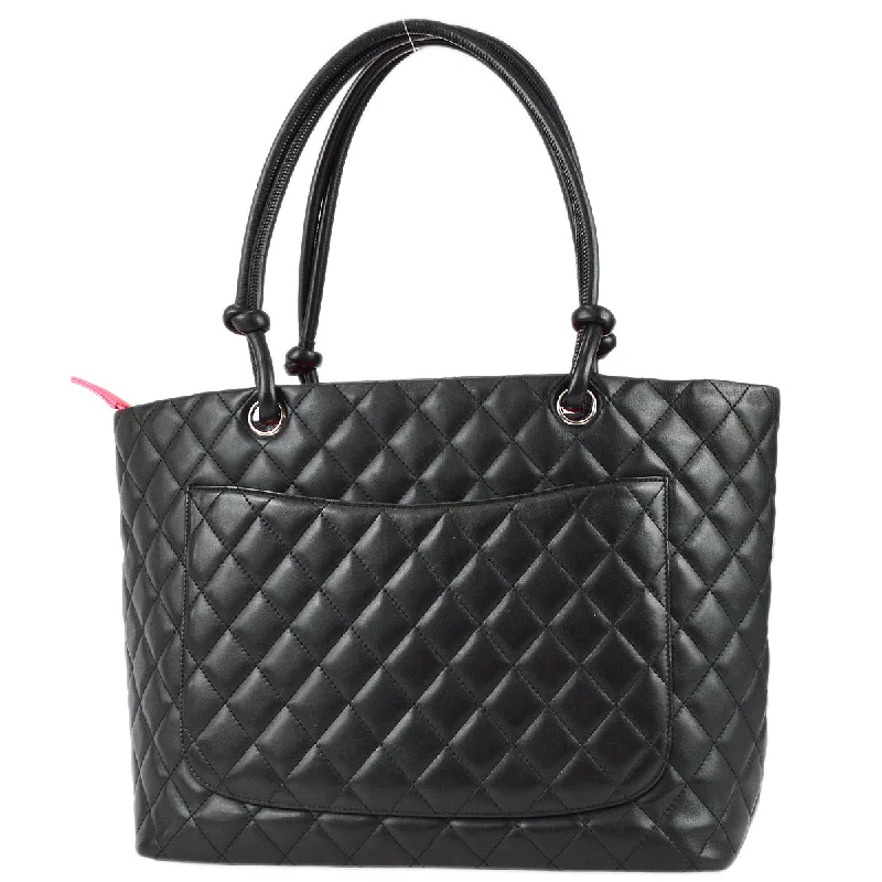 CHANEL handbags with modern aesthetics -Chanel Cambon Ligne Tote Handbag Black Calfskin