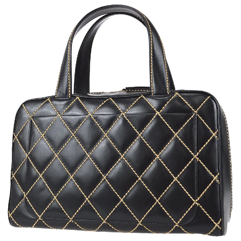 CHANEL bags for exclusive and elegant style -Chanel Wild Stitch Handbag Black Calfskin