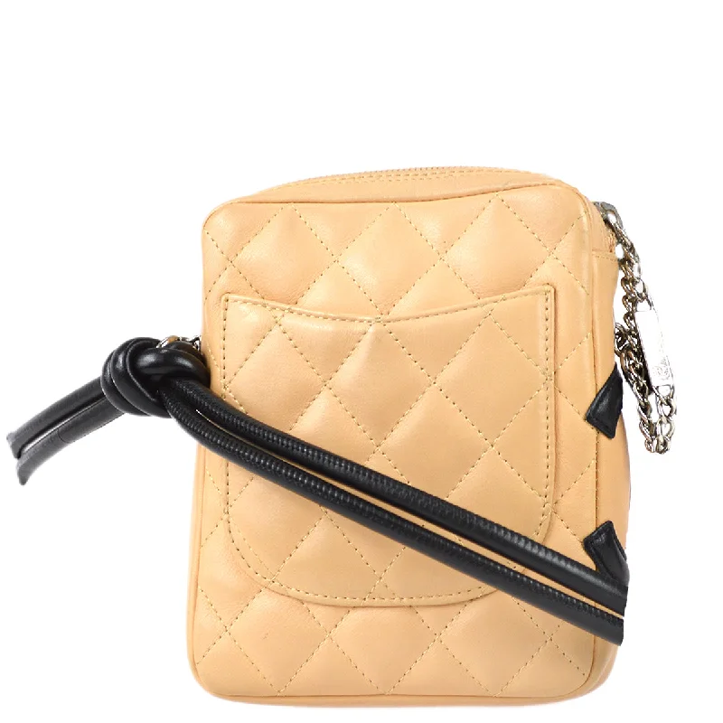 CHANEL bags with signature leather textures -Chanel Cambon Ligne Shoulder Bag Beige Calfskin