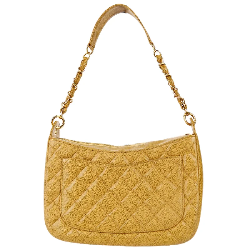 CHANEL bags for luxurious styling -Chanel Hobo Chain Handbag Beige Caviar