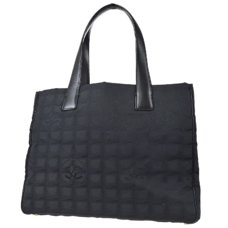 CHANEL bags with exclusive leather options -Chanel Travel Line Tote Handbag Black