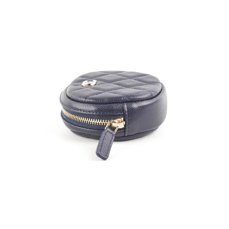 CHANEL luxury bags with intricate designs -Chanel Caviar Coin Purse Navy