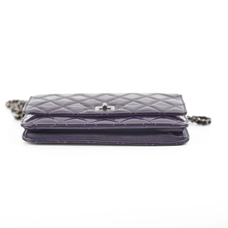 CHANEL handbags for signature looks -Chanel Reissue Patent Wallet On Chain WOC Purple