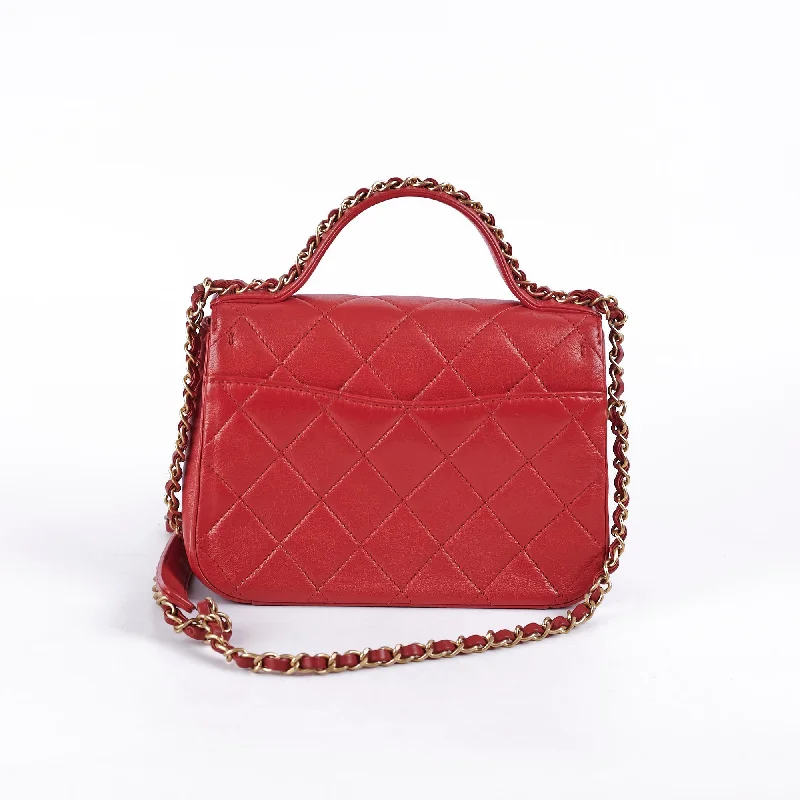 CHANEL handbags with bold detailing -Chanel Seasonal Red Top Handle