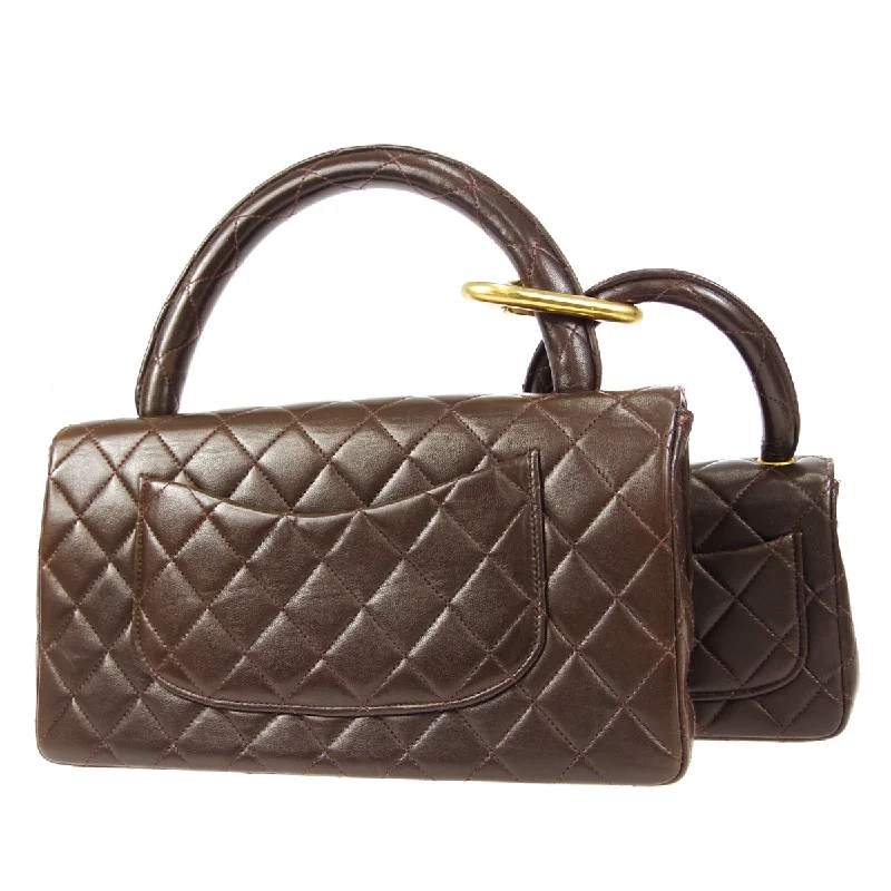 CHANEL designer bags with chic textures -CHANEL Classic Single Flap 2 in 1 Handbag Set Brown Lambskin