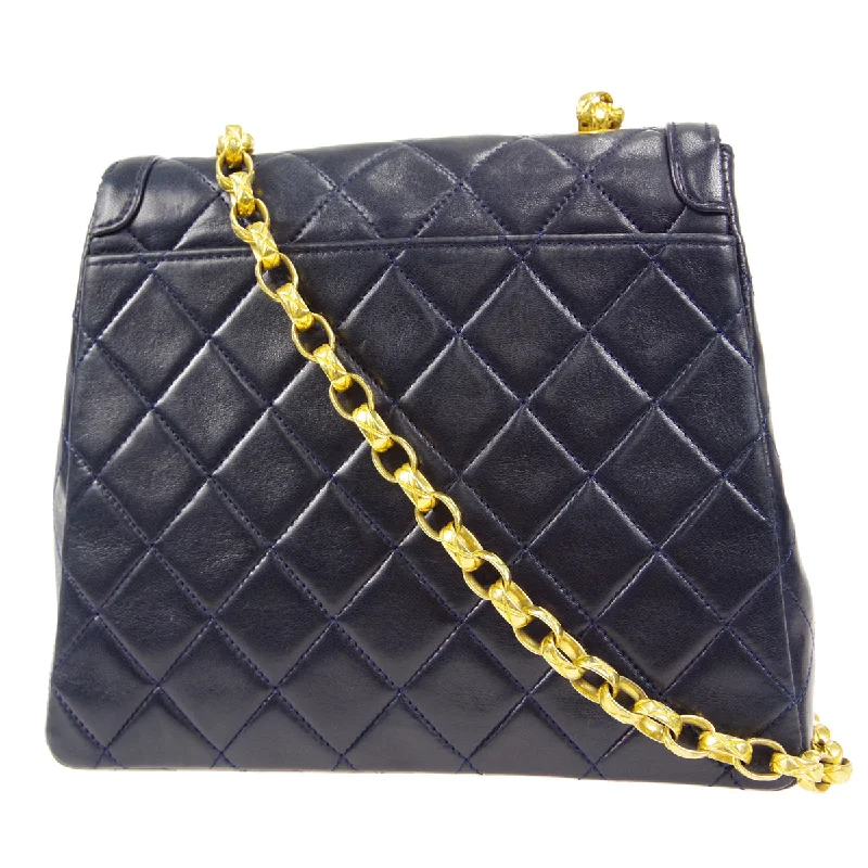 CHANEL bags with luxurious finishes -CHANEL Bijou Chain Shoulder Bag Navy Lambskin