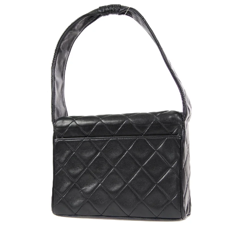 CHANEL handbags with smooth leather designs -CHANEL Handbag Black Lambskin