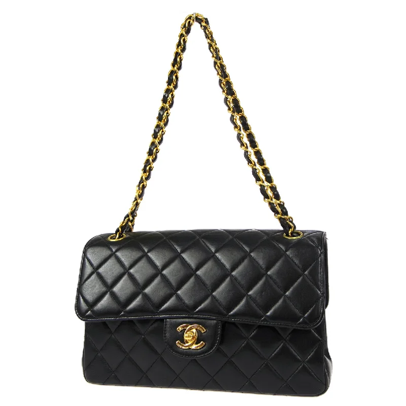 CHANEL bags for iconic statement fashion -CHANEL Both Sides Classic Flap Medium Shoulder Bag Black Lambskin