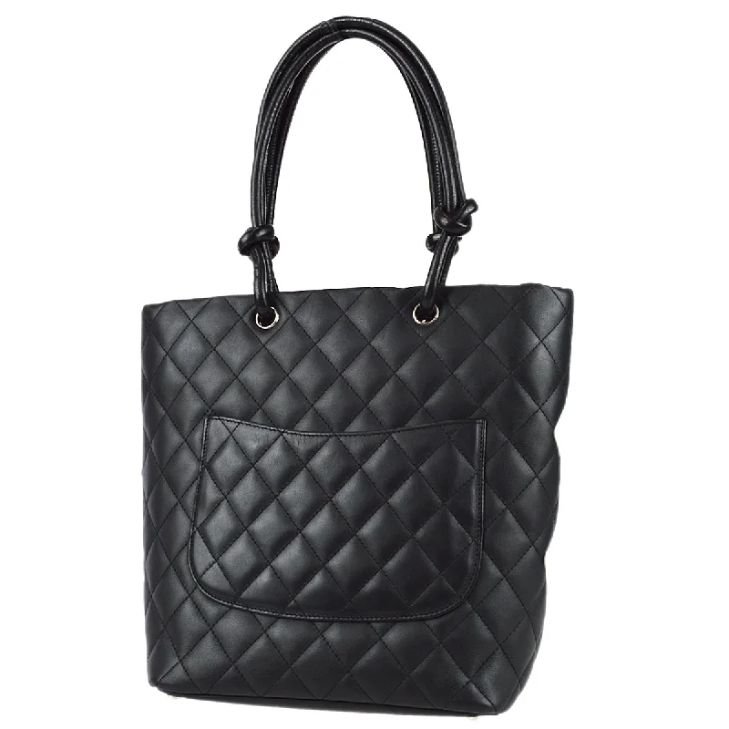 CHANEL bags with chic, polished finishes -Chanel Cambon Ligne Tote Handbag Black Calfskin