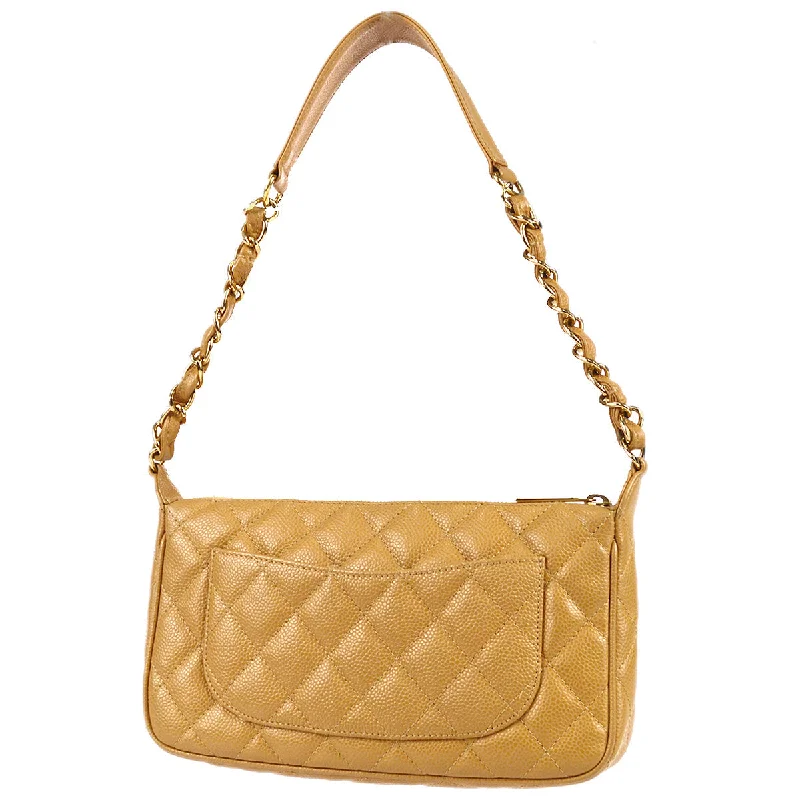 CHANEL designer bags with chic finishes -Chanel Hobo Chain Handbag Beige Caviar