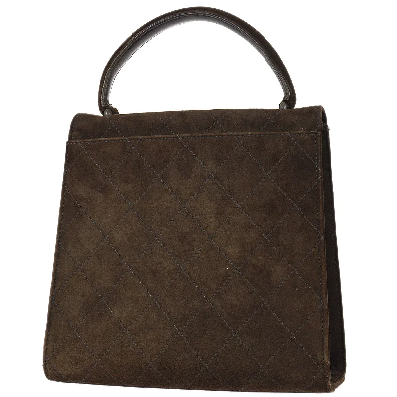 CHANEL bags for high-end collectors -Chanel Mademoiselle Lock Straight Flap Handbag Brown Suede