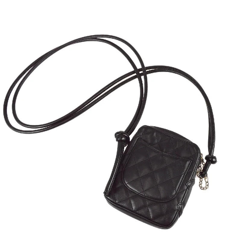 CHANEL handbags with creative hardware -Chanel Cambon Ligne Shoulder Bag Black Calfskin