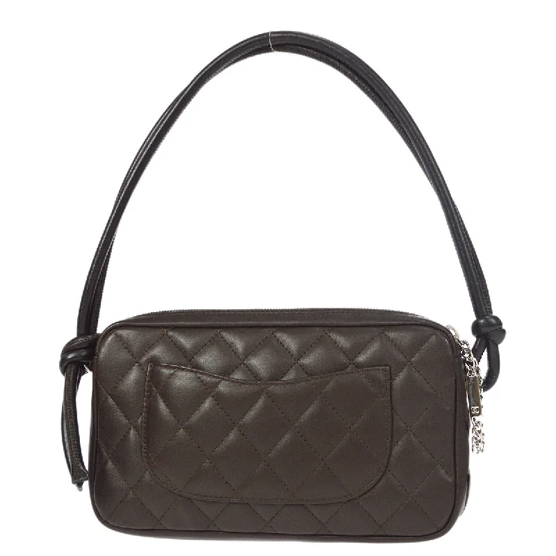 CHANEL bags with elegant leather details -CHANEL Cambon Ligne Handbag Brown Calfskin