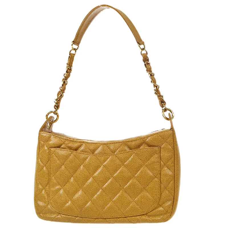 CHANEL bags with high-end quilting -CHANEL Chain Shoulder Bag Beige Caviar