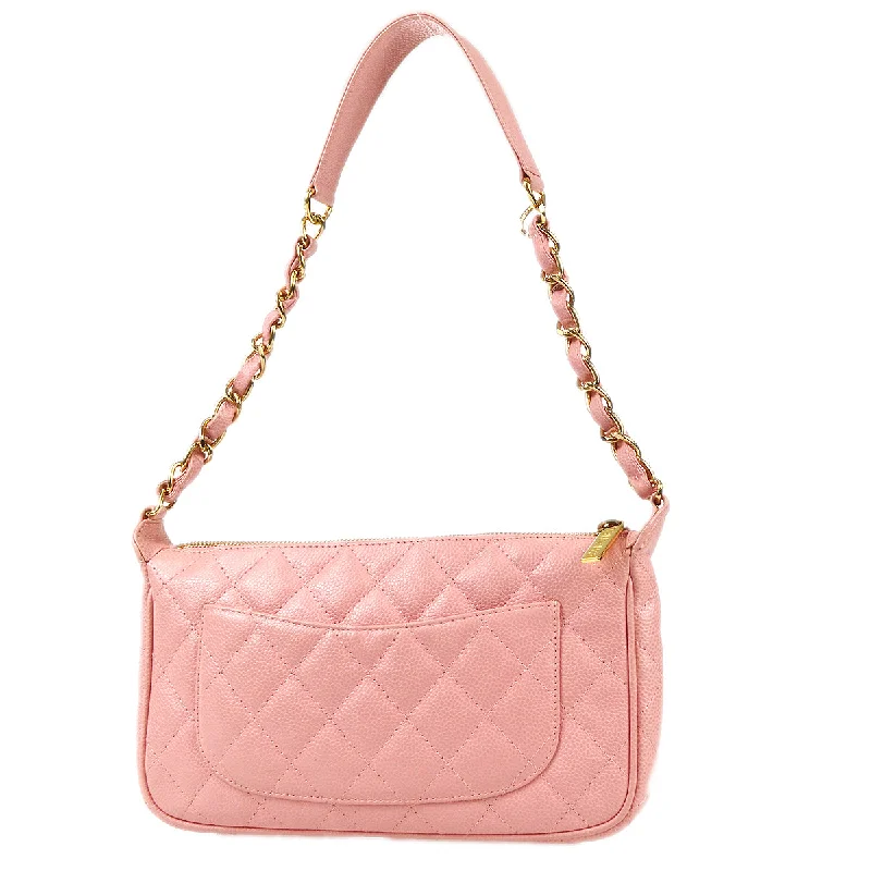 CHANEL bags with chic metallic details -Chanel Chain Handbag Pink Caviar