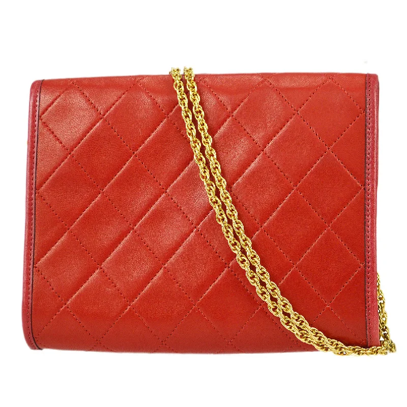 CHANEL bags for timeless elegance -Chanel * Double Chain Shoulder Bag Red Lambskin