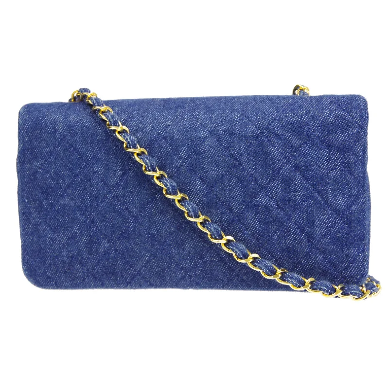 CHANEL luxury bags with creative details -CHANEL * Full Flap Chain Shoulder Bag Indigo Denim