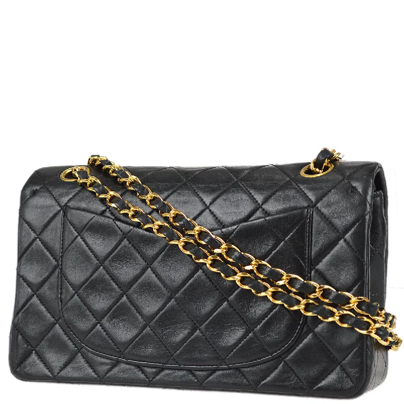 CHANEL bags for timeless sophistication -Chanel Black Lambskin Small Classic Double Flap Bag