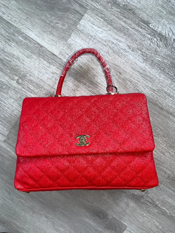 CHANEL bags with luxurious leather textures -“BIG Red” Chanel handbag