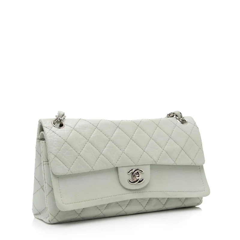 CHANEL bags with iconic features -Chanel Aged Calfskin Long Medium Double Flap Bag (23512)