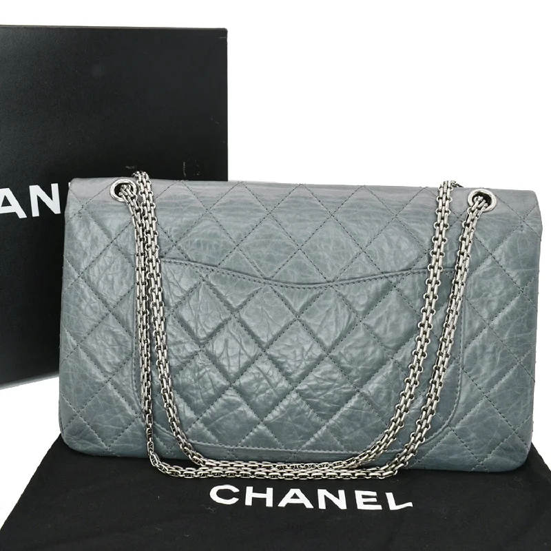 CHANEL handbags with fine chain accents -CHANEL 50th Anniversary 2.55 Reissue 228 Quilted Aged Calfskin Shoulder Bag Grey