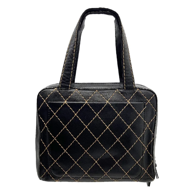 CHANEL bags with chic metallic finishes -Chanel bag Black Quilted Wild Stitch Handbag