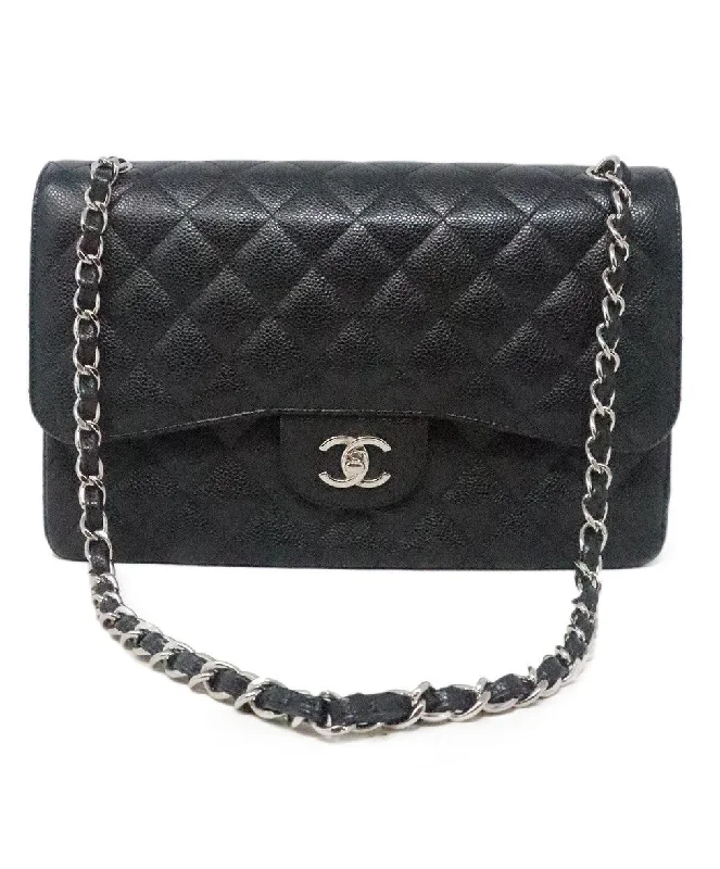 CHANEL bags for iconic statement fashion -Chanel Black Classic Jumbo Double Flap Bag