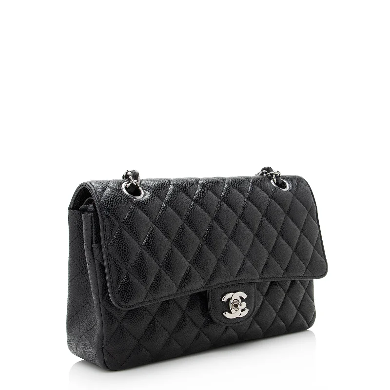 CHANEL handbags with premium gold hardware -Chanel Caviar Leather Classic Medium Double Flap Bag - FINAL SALE (22835)