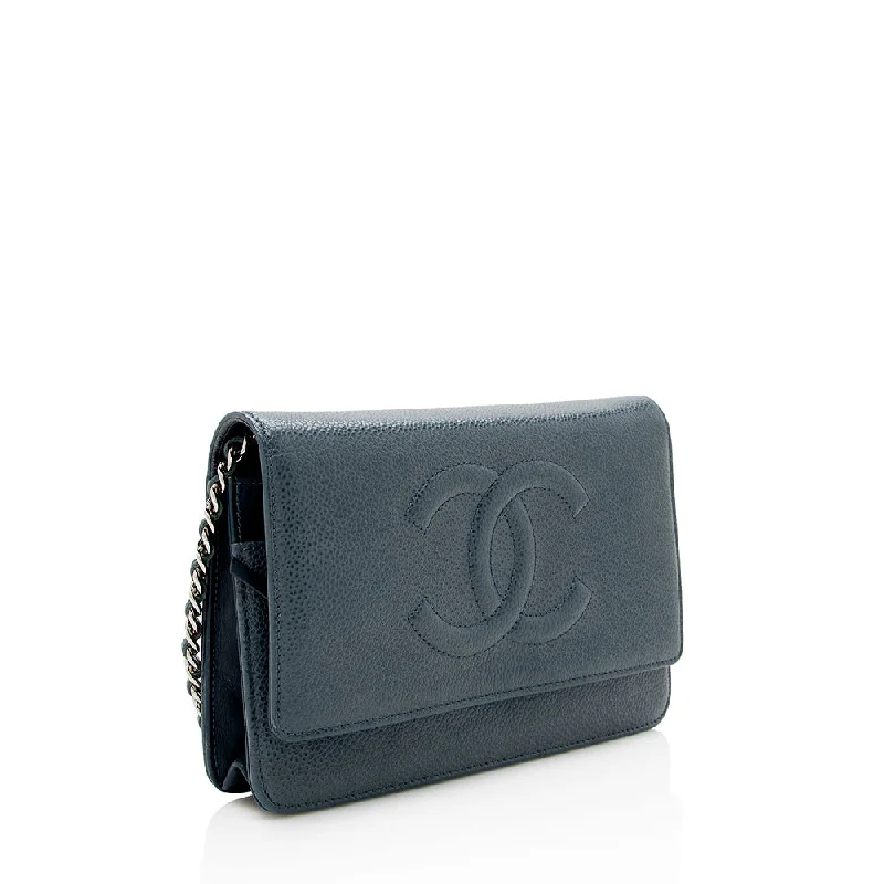 CHANEL luxury bags with signature charm -Chanel Caviar Leather Timeless CC Wallet on Chain Bag (16590)