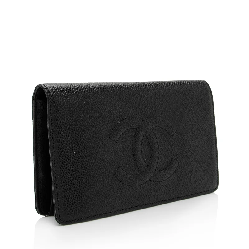 CHANEL bags for modern elegance -Chanel Caviar Leather Timeless CC Yen Wallet (SCpxRY)