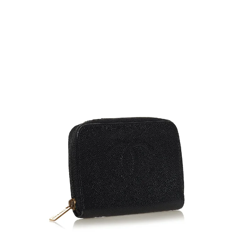 CHANEL bags with stylish quilting patterns -Chanel CC Caviar Leather Coin Pouch (34259)