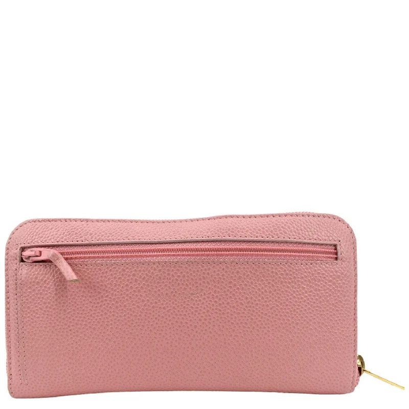 CHANEL luxury handbags with structured shapes -CHANEL CC Timeless Caviar Zip Around Wallet Pink