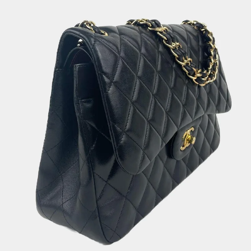 CHANEL bags with classic leather finishes -CHANEL Classic Jumbo Double Flap Lambskin w/Gold