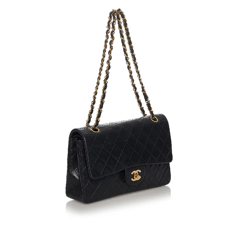 CHANEL handbags with signature finishes -Chanel Classic Lambskin Leather Double Flap Bag (31282)