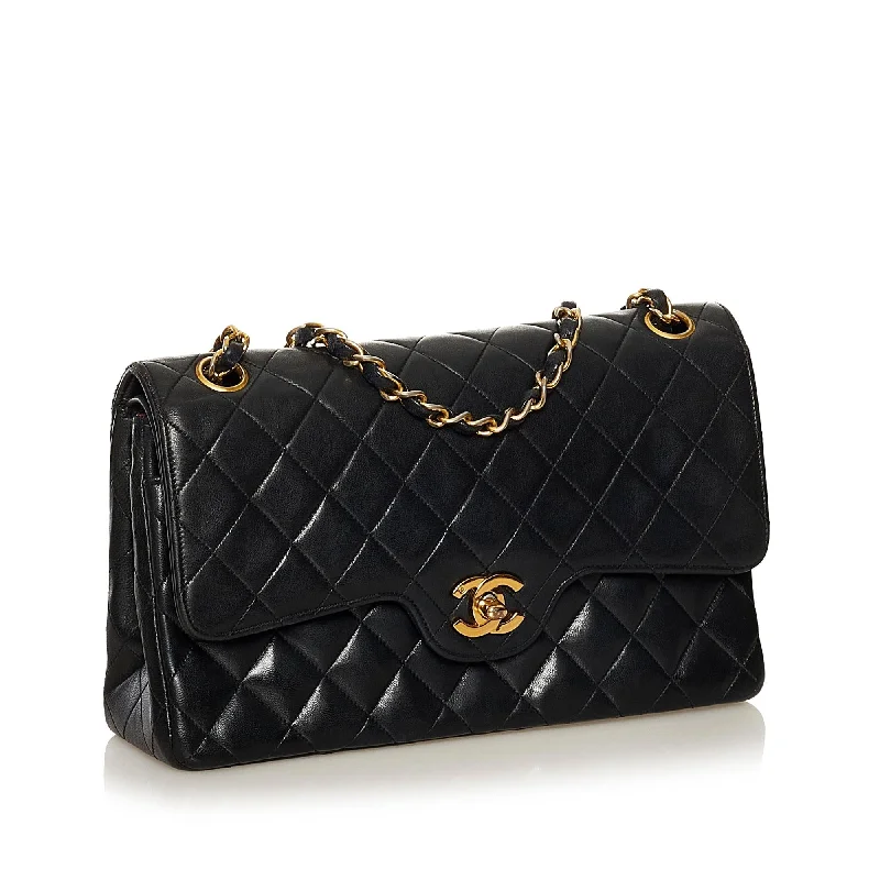 CHANEL handbags for timeless luxury -Chanel Classic Lambskin Leather Double Flap Bag (34550)