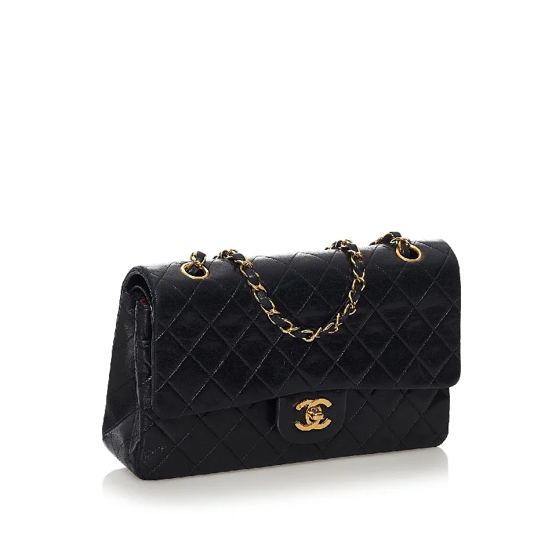 CHANEL handbags with premium leather finishes -Chanel Classic Medium Lambskin Double Flap Bag (35313)